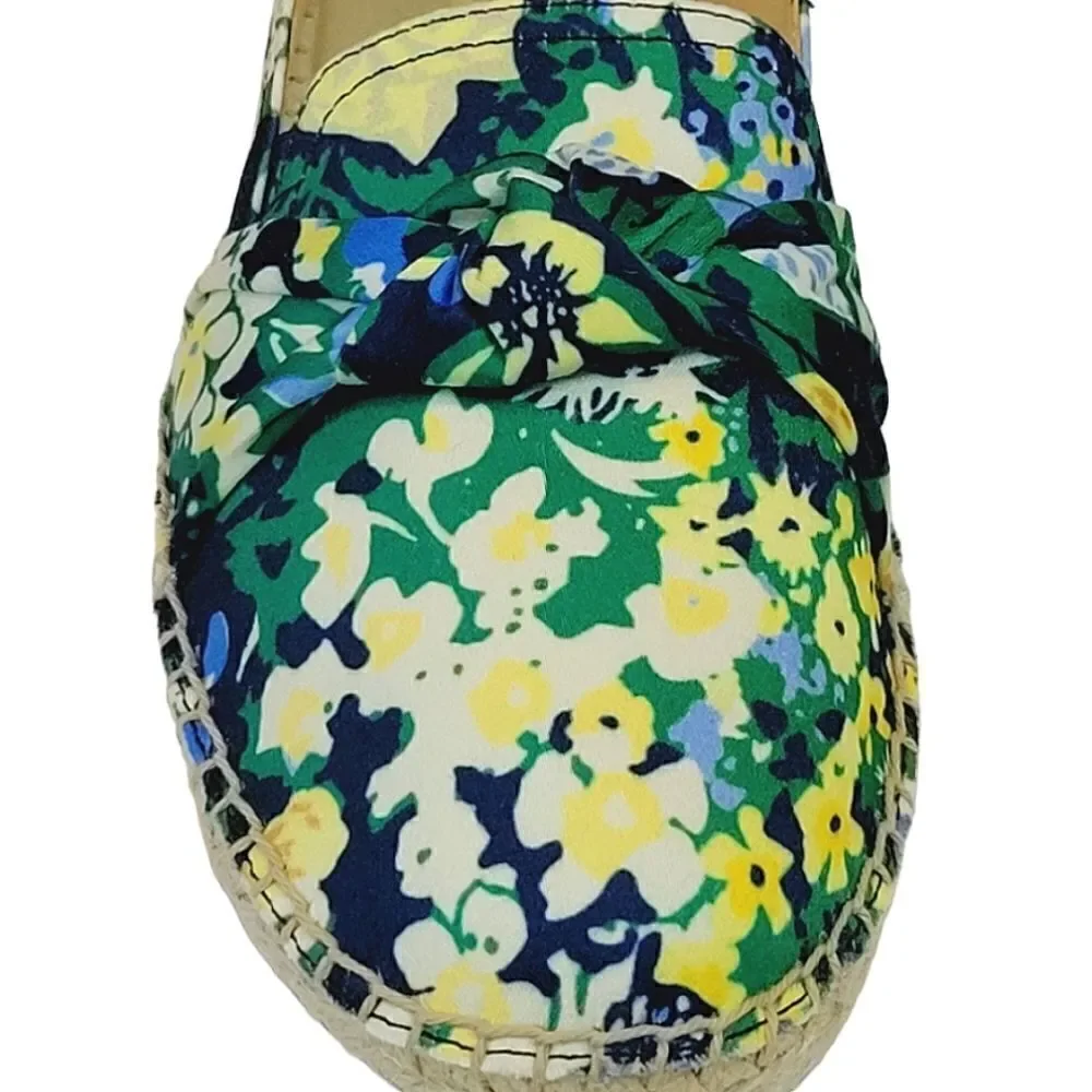 Talbots Izzy Butterfly Garden Knot Detail Sateen Espadrille Flats Shoe Size 8.5